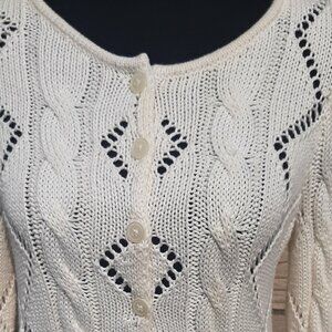 Aeropostale Cream Cable Knit Sweater